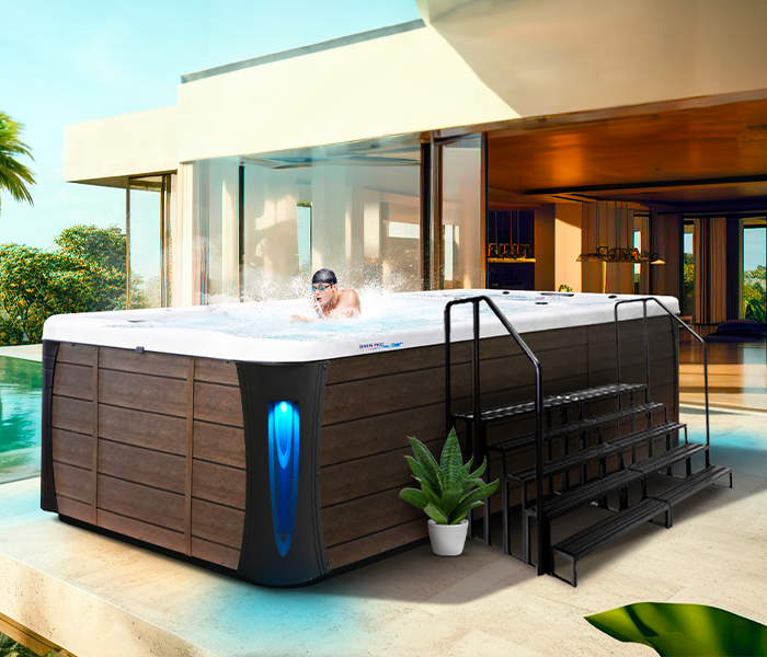 Calspas hot tub being used in a family setting - Carlsbad