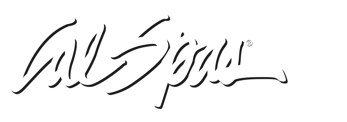 Calspas White logo hot tubs spas for sale Carlsbad
